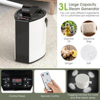 COSTWAY Portable Steam Sauna, Personal Home Sauna Tent w/ 3L Steam Generator, Foldable Chair, Remote Control, 9-Level Adjustable Temperature, Timer, Full-Size Indoor Steam Room for Home Spa (Grey)