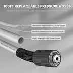 Giraffe Tools Grandfalls Pressure Washer Pro, Electric Wall Mount Power Washer with 100FT Retractable Pressure Hoses, 3700PSI, 1.6GPM, 4 Nozzles, Foam Cannon for Cars/Patios, Dark Silver