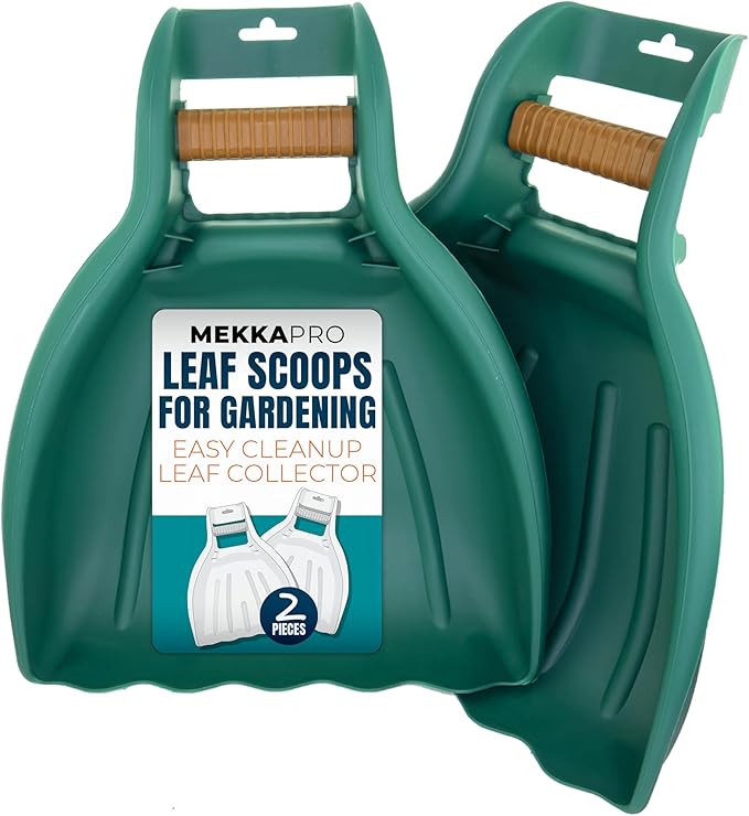 MEKKAPRO Leaf Scoops and Claws V2.0, 1-Pair (2 Pieces), Sturdy Ergonomic Grip Leaf Rake, Large Hand Held Garden Rake Grabbers for Leaf, Garden Claw for Lawn Grass Removal