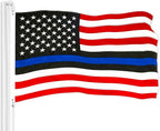 G128 Blue Lives Matter Flag | 2.5x4 Ft | ToughWeave Series Embroidered 210D Polyester | Duty and Honor Flag, Embroidered Design, Indoor/Outdoor, Vibrant Colors, Brass Grommets