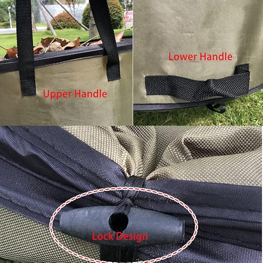 Camping Trash Can, Pop-Up Trash Can/Recycle Bin, Reusable Yard Waste Bags/Lawn Bags/Leaf Bags, Car Garbage Can, Foldable Camping Recycling Bin 2-Pack (Green10gallons)