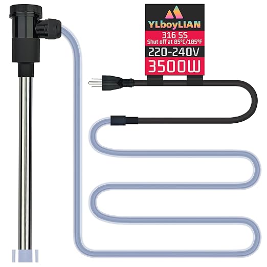 240V 3500W Immersion Water Heater for Pool & Hot Tub – Portable Electric Submersible Heater with Temp Control, Auto Shut-Off and WiFi Timer for Baptistry, Above Ground Pool and Bathtub