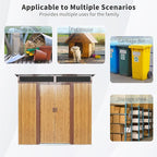 6X5 FT Outdoor Storage Shed, Waterproof Metal Garden Sheds with Lockable Door, Steel Tool Storage Buildings Shed & Outdoor Storage House for Garden, Backyard, Patio, Lawn, Trash Cans(Coffee)