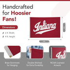 Indiana Hoosiers College Sports Printed Flag - NCAA Licensed - Nylon - School Banner (White, Red) (4' x 6')