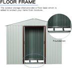 8 x 4 FT Outdoor Storage Shed, Metal Garden Shed with Floor Frame, Tool Shed Outdoor Storage with Lockable Sliding Doors & Air Vents, Storage House Waterproof for Backyard, Lawn, White