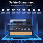 600W Car Power Inverter, 12V/24V Car Plug Adapter Outlet Converter with Dual Type C, Dual USB Dual, Dual Cigar Lighter, Single AC Outlet for Cars Trucks US Plug (Black)