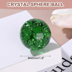 uxcell 40mm/1.6" Crystal Sphere Ball Ice Cracked Glass Solid Decorative Sphere Crystal Ball Prop Ornament for Feng Shui Divination Fortune Telling Tabletop Fountain Decoration, Green