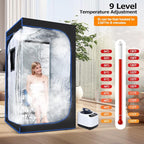 Panana Portable Steam Sauna, Full Size Full Body Home Sauna Box, Foldable Sauna Tent with 1000W 3L Steamer, Remote Control, Folding Chair, 9 Levels