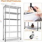 Bstrip Indoor Greenhouse with Grow Light, Mini Green House with 5 Pack T8 Full Spectrum Plant Lights, Plant Shelf with Tent for Indoor Plant, Seed Starting, Seed Tray, 35.4"x13.8"x71"