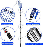 Fruit Picker Pole with Basket Segmented Fruit Picker Pole Tool for Apple Avocado Cherry Lemon Mango Orange Peach Picking(40-100")
