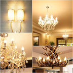 Hizashi LED Candelabra Bulbs 60 watt Equivalent 2700K Soft Warm White, Dimmable Chandelier Light Bulbs, 90+ CRI 6W 550LM, CA11 Flame Tip E12 LED Candle Bulb, UL Listed - 12 Pack