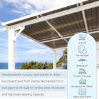 AECOJOY 20' x 10' White Outdoo Gazebo for Patio, Large Wall-Mounted Pergolas and Gazebos Clearance Hard Top 10x20 Lean to Metal Gazebo Shelter Patio Roof, Heavy Duty Awnings for Patio, Decks