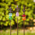 Garden Stake Outdoor Metal Garden Stake Plant Pick Cute Metal Stick Art Ornament Decor for Lawn Yard Patio,3PCS, 25" H Magic Wand