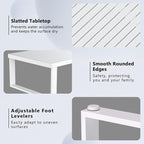 Aluminum Outdoor Coffee Table - White Rectangle Patio Tables for Deck, and Poolside