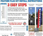 FFN - Open House Feather Banner Flag Includes 15 FT Poles Kits, Ground Stakes, and Travel Bags, for Real Estate Agents Outdoor Sign (Pack 1)