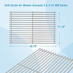 66089 18.75" Grill Grates for Weber GS4 Genesis II 400 & Genesis II LX 400 Series (2017 and Newer), Weber Genesis 2 Grill Parts for Genesis II E-410 Grill Grates Parts for Weber 66097