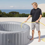 VEVOR Inflatable Hot Tub, 2 to 4 Person Capacity, 70.9 x 26 in Round Portable Outdoor Spa, with 110 Soothing Jets, Filter, Cover and Mat, Multi-Function Control Panel, PVC Outdoor Hot Tub, Grey