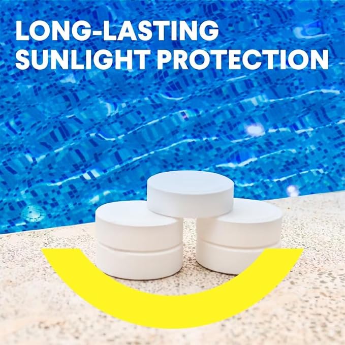 PROFELIZ 2-Pack Chlorine Tablets 3 Inch for Swimming Pools, Kills Bacteria and Stops Algae, Slow Dissolving,Individually Wrapped,Pool Chlorine Tablets,8 LB