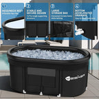 Yesker 110 Gal Oval Ice Bath Tub with Air Ring, Portable Multi-Layered Cold Plunge Tub with Lid for Athletes, Foldable and Inflatable, One Person Hot Bathtub at Gym, Yard, Home, Outdoors Use