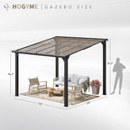 Gazebo, Wall Mounted Gazebos on Clearance, Outdoor Lean to Gazebo Awnings for Patio, Deck, Porch, Backyard (10 x 10)