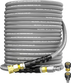Pressure Washer Hose 75FT 3/8" for Cold and Hot Water 212°F, with Swivel Quick Connect, 4500PSI Kink Resistant Grade Steel Wire Braided, Power Washer Hose With 2pcs M22-14mm Adapter