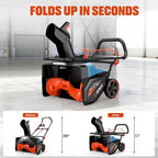 SENIX Corded Snow Blower High-Efficiency 880lbs/min, 15Amp 21 inch Electric Snow Thrower, 33FT Max Distance, 180° Rotating Chute & LED Lights ETL Certified for Driveway Sidewalk Winter Use (STE15-M)