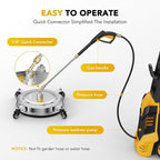 EVEAGE 14.5" Pressure Washer Surface Cleaner E006, Upgraded Stainless Steel Pressure Washer Accessories 4 Weels & 1/4" Quick Connector, 4,000 PSI Power Washer for Driveways Sidewalks Patios Cleaning