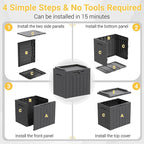 Greesum 31 Gallon Resin Deck Box Large Outdoor Storage for Patio Furniture, Garden Tools, Pool Supplies, Weatherproof and UV Resistant, Lockable, Dark Grey