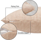 Magpie Fabrics Pack of 2 Outdoor Waterproof Lumbar Rectangular Throw Pillow with Insert 12x20 Inch, Home Decorative Toss Cushion for Patio Garden Car Office (Light Brown Textured)