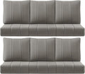 Luxury 24x24x6 Inch Kitty Outdoor Deep Seat Cushions Set of 6 - Comfortable Patio Chair Cushion for Outside Wicker Dining Rocking Swivel Chairs Loveseat Couch Sectional Sofa - Grey