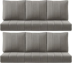 Luxury 24x24x6 Inch Kitty Outdoor Deep Seat Cushions Set of 6 - Comfortable Patio Chair Cushion for Outside Wicker Dining Rocking Swivel Chairs Loveseat Couch Sectional Sofa - Grey