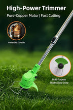 Cordless String Trimmer, Weed Wacker, Nylon Trimmer Head as Its Core Cutting Accessory, Telescopic Shaft and Foldable, 2 x Batteries, String Trimmer Cordless for Lawn, Garden and Yard, Green