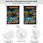 Vacation Garden Flag Vertical Double Sided Outdoor Yard Flags 12.5x18 Inch Burlap Banners for House Lawn