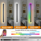 2 Pack Outdoor RGB Long Wall Lights, 70.8inch Wall Lights RGB/Warm/White Dimmable Modern Led Wall Lighting, Ip65 Waterproof Wall Sconce with Remote APP Control for Outdoor/Indoor Party Gathering