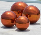 Stainless Steel Gazing Globe Mirror Ball, Decorative Gazing Balls for Garden, Reflective Smooth Garden Ball Sphere for Outdoor Yard Decoration (Orange, Dia: 12 inch)