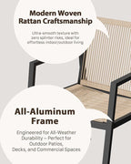 ZANDOR Expandable Outdoor Dining Set for 4-6-8,Patio Table and Chairs Set with Wood Top for Garden,Backyard,Porch,55"-82.7" Extendable Aluminum Outdoor Table Set with 6 Chairs,Grey