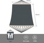 SUNCREAT Patio Portable Hammock with Stand, Outdoor Double Hammock with Stand Included, Gray Green Drops