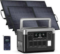 OUKITEL P1000 Plus 1800W/1024Wh Power Station with 2x100W Solar Panel, 1200W Fast Charging, Solar Generator with 4 AC Outlets (3600W Peak), APP Control Battery Backup for Home, Camping & RVs
