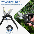 ECOOPTS 3PCS Garden Tool Set with Lopper, Hedge Shears and Bypass Pruner, Heavy Duty Tree & Shrub Care Kit, Tree Trimmer Gardening Tools for Indoor & Outdoor Gardening