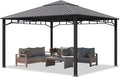 TOOLPORT Hardtop Gazebo 13x13 ft with Steel Roof - Approx. 3.54x3.54 in Aluminium Poles