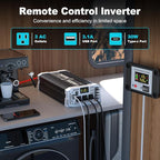 3500 watt Pure sine Wave Inverter, 12V DC to 110V AC Power Inverter, Used for Solar Emergency Power Supply in RV Homes, with 3 AC Output sockets, USB Port, Type-C Port, Remote Control with LCD Screen