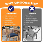 Sunbrella Round Corner Seat Cushions, 17" x 16" x 2", Set of 4, Indoor Outdoor Water Repellent Universal Chair Pads with Ties for Patio Furniture, Garden Dining Chairs, Specrtum Indigo