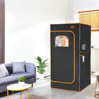 VEVOR Infrared Portable Sauna Tent, 1400W Personal Sauna Kit for Home Spa Heated Body Therapy, Time & Temperature Remote Control with Chair & Floor Mat, Black, 2.9’x 2.9’x 5.8’