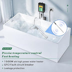 1500W Titanium Fully Submersible Portable Electric Immersion Large Pool & Hot Tub Water Heater with LCD Thermostat & GFCI Leakage Protection, Ideal for Baptistry, Bathtub, Bucket, Swimming Pool (GY)