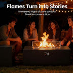 42" Propane Outdoor Fire Pit Table, 55,000 BTU Rectangular Aluminum Firepits with Tank Table and Waterproof Cover