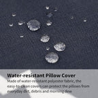2 Pack Outdoor Throw Pillows 21x15 Inch Water-Resistant Decorative Pillow Cushions with Insert for Patio Garden Porch, Blue Diamond