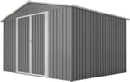 10X8 FT Outdoor Storage Shed, All Weather Metal Sheds withLockable Doors, Tool Shed for Garden, Patio, Backyard, Lawn, Grey