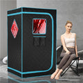 Portable Full Size Infrared Saunas for Home, One Person Full Body Home Spa Tent with Heating Foot Pad, Remote Control, Reinforced Foldable Chair (Black)