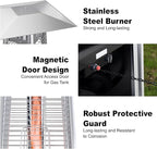 Kingdura 48,000 BTU Pyramid Patio Heater with Cover & Wheels, Outdoor Patio Heaters for Outdoor Use, Triple Safety Protection, 87" Quartz Glass Tube Propane Heater for Deck Backyard Commercial Balcony