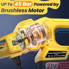 Cordless Pressure Washer Portable with 2 x 4000mAh Batteries,Jet Hawk - Max 652 PSI with 6 in 1 Spray Nozzles, 5m Hose, Soap Dispenser Bottle for Patio Cleaning and Car Washing